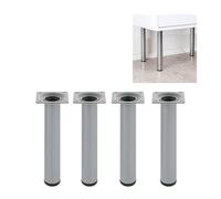 Amig - Lot de 4 Pieds Ronds pour Meuble - 30X600 cm - Acier - pour Tables de Cuisine, Salle à Manger et Bureau - Embout Anti-Rayures - Résistants - Noir - Visserie Incluse