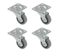 AMIG - Lot de 4 roulettes 2502 - Ø40 mm - Caoutchouc - Gris