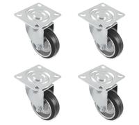 AMIG - Lot de 4 roulettes 2522 - Ø125 mm - Caoutchouc - Noir