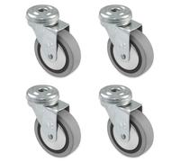 Amig Lot de 4 roulettes de meuble - Gris