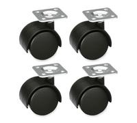 Amig - Lot de 4 Roulettes pour Meubles - 35 mm - Charge Maximale par Roue 25 kg - Platine en Acier - Fabriquées en Nylon - Sans Frein - Idéales pour Chaises de Bureau ou Tables Basses