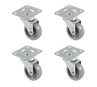 Amig - Lot de 4 Roulettes pour Meubles mod. 2500 | Avec Plaque et Roulements | Dimensions : Diamètre 30 mm | Charge Maximale par Roulette : 15 kg | Fabriquées en Nylon | Couleur Gris | Sans Frein