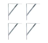 Amig - Lot de 4 Supports pour Étagères Couleur Argent | Équerre pour étagères 400 x 275 mm | Acier résistant : jusqu’à 225 kg