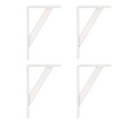 Amig - Lot de 4 Supports pour Étagères Couleur Blanc | Équerre pour étagères 250 x 125 mm | Acier résistant : jusqu’à 320 kg
