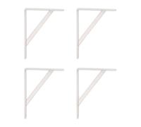 Amig - Lot de 4 Supports pour Étagères Couleur Blanc | Équerre pour étagères 250 x 200 mm | Acier résistant : jusqu’à 330 kg