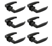 Amig - Lot de 6 Poignées de porte d'intérieur, Modèle 2115, 105 x 40 mm, Élégant et Simple, Taille du carré 8 mm, Poignée Ergonomique, Aluminium Noir