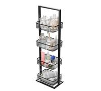Amig - Meuble Organisateur Multiusage - 4 Paniers Verticaux - Acier Noir - Rangement de Fruits ou Légumes - Dimensions : 276 x 180 x 892 mm