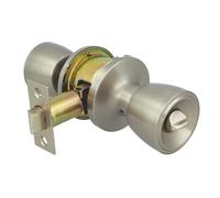 Amig Mod. 602 - Ensemble de boutons | Laiton Chrome Mat | 18,5x 8 cm | Avec loquet | Fonction privée | Dispositif d'urgence extérieur et serrure intérieure | Porte 35-45mm