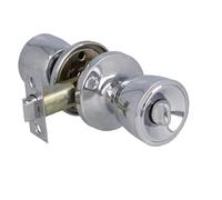 Amig Mod. 602 - Ensemble de boutons |Laiton Chrome Poli | 18,5x 8 cm | Avec loquet | Fonction privée | Dispositif d'urgence extérieur et serrure intérieure | Porte 35-45mm