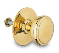 Amig - Modèle 12 Bouton de portes d’entrée extérieures en laiton poli | Diamètre poignée 70 mm Hauteur 68,5 mm | Facile à installer - Écrou de fixation inclus