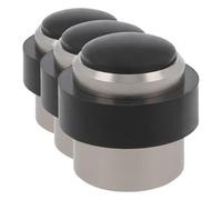 Amig | Modèle 205 - Butée pour portes de passage - diamètre 30 x 36 mm - aluminium avec finition en nickel brossé - chant rond - Tire-fonds + chevilles inclus pour son installation (Lot de 3)