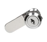 Amig - Modèle 5A Serrure de boîte aux lettres en acier nickelé avec came droite de 53 mm - 2 ébauches de clés incluses - Dimensions : Ø18 x 29 x 53 mm, facile à installer, argenté