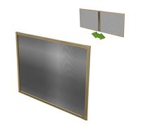 Amig - Moustiquaire Extensible pour Fenêtre - 100 x 70 cm - Cadre en Aluminium Doré - Maille en Fibre de Verre Grise - Ajustable - Installation sans Outils - Mod. ME01