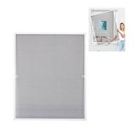 Amig - Moustiquaire Fixe pour Fenêtre - 120 x 140 cm - Cadre en Aluminium Blanc - Maille en Fibre de Verre Grise - Installation avec Vis - Ventilation avec Protection Contre les Insectes - Mod. MF01