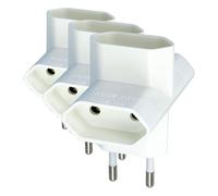 Amig - Multiprise 3 Prises modèle 3202 pour Le branchement d’appareils électriques - Adaptateur Mural Horizontale Trois Prises - Tension maximale : 250 V | Ampérage Maximal : 10 A (Lot de 3)