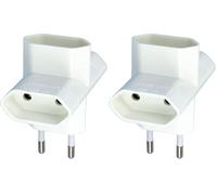 Amig - Multiprise 3 Prises modèle 3202 pour Le branchement d’appareils électriques - Adaptateur Mural Horizontale Trois Prises - Tension maximale : 250 V | Ampérage Maximal : 10 A (Lot de 2)