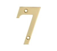 Amig - Numéro 7, trou à visser en laiton poli pour l'intérieur et l'extérieur, 100 mm, pour les entrées de porte, les murs ou les façades de maison, finition dorée