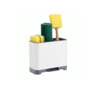 Amig - Organisateur d'Évier Noxi Soft - 13,5 x 9,5 x 18 cm - Acier et Plastique Résistant - Couleur Blanche - Support pour Éponges, Brossettes et Détergent avec Plateau Démontable