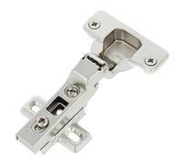 Amig - Pack 20 Charnières | Bol incliné | Ø35mm | Avec loquet à dégagement rapide | Chevilles et vis pré-assemblées | Ouverture 110º | Distance entre les trous 48 mm | Acier argenté