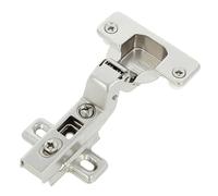 Amig - Pack 20 Charnières | Bol super incliné | Ø35mm | Avec loquet à dégagement rapide | Chevilles et vis pré-assemblées | Ouverture 110º | Distance entre les trous 48 mm | Acier argenté