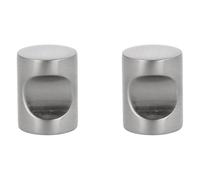 Amig - Pack de 2 Poignées pour meubles - Ø20 mm - Couleur Nickel Brossé -En Zamak - Tiradores pour tiroirs et armoires de cuisine et de salle de bain au style moderne - Mod. 817