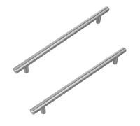 Amig - Pack de 2 Poignées pour meubles - 224 mm - Couleur Nickel Brossé - Fabriqué en Acier - Pour tiroirs et armoires de cuisine et de salle de bain- Mod. 837