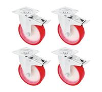 Amig - Pack de 4 Roulettes avec Frein | Ø 100 mm | Roulettes Pivotantes avec Plaque Métallique | Poids Maximum 120 kg | Pour Déplacer des Meubles Lourds | Roulements à Rouleaux | Noyau en Nylon