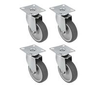 Amig - Pack de 4 Roulettes avec Frein pour Meubles | Ø 100 x 27 mm | Roulettes Pivotantes avec Plaque en Acier Inoxydable | Poids Maximum 90 kg | Pour Déplacer des Meubles Lourds