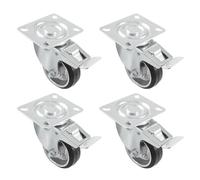 Amig - Pack de 4 Roulettes avec Frein pour Meubles | Ø 80 mm | Roulettes Pivotantes avec Plaque de Montage | Poids Maximum 70 kg | Pour Déplacer des Meubles Lourds | Roulements à Rouleaux