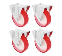 Amig - Pack de 4 roulettes Fixes | Ø 125 mm | Plaque Métallique | Poids Maximum 170 kg | pour Déplacer des Meubles Lourds ou des Électroménagers | Roulements à Rouleaux | Noyau en Nylon