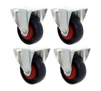 Amig - Pack de 4 Roulettes Fixes avec Plaque Métallique | Ø 100 mm | Poids Maximum 250 kg | Pour Meubles Lourds ou Chariots Industriels | Roulements à Billes | Noyau en Nylon | Couleur Bleu