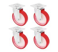 Amig - Pack de 4 Roulettes Pivotantes avec Plaque Métallique | Ø 100 mm | Poids Maximum 120kg | Pour Déplacer des Meubles Lourds | Pour une Utilisation en Restauration et en Hôpitaux | Noyau en Nylon