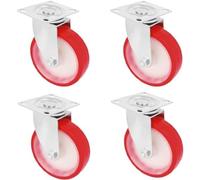Amig - Pack de 4 Roulettes Pivotantes avec Plaque Métallique | Ø 80 mm | Poids Maximum 100 kg | Pour Déplacer des Meubles Lourds | Pour une Utilisation en Restauration et en Hôpitaux | Noyau en Nylon