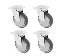Amig - Pack de 4 Roulettes pour Meubles | Ø 100 mm | Roulettes Pivotantes avec Plaque de Montage | Poids Maximum 110 kg | Pour Déplacer des Meubles Lourds | Roulements à Rouleaux | Noyau en Plastique