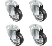 Amig - Pack de 4 Roulettes pour Meubles | Ø 125 mm | Roulettes Pivotantes sans Plaque de Montage | Poids Maximum 120 kg | Pour Déplacer des Meubles Lourds | Roulements à Rouleaux