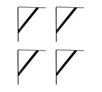 Amig - Pack de 4 supports pour étagères - Couleur noire - Équerres pour étagères 300 x 225 mm - Acier robuste : jusqu’à 260 kg