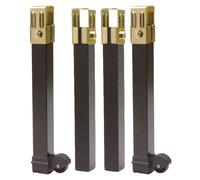 AMIG - Pack pieds de lit 14-15 - 270 x 30 x 30 mm - Acier - Noir