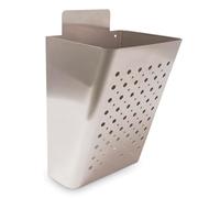 Amig - Panier publicitaire avec grille frontale | Boîte aux lettres en métal pour la propagande | Pour murs extérieurs ou murs de portails ou d'entrées | Acier inoxydable | Argent | 22 x 36 x 19 cm