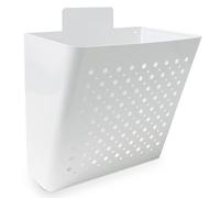 Amig - Panier publicitaire avec grille frontale - Boîte métallique pour propagande - À placer sur murs ou façades extérieures d'entrées - Acier - Couleur Blanc - 32 x 36 x 19 cm