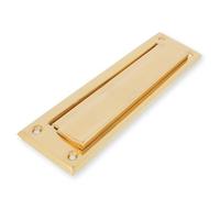Amig - Passe-Lettres Doré Mod. 1 - Volet pour Murs ou Portes - Réceptacle à Courrier avec Capot en Laiton - 254 x 78 mm - Ouverture: 198 x 48 mm - Couleur Or Poli - Fente pour Lettres