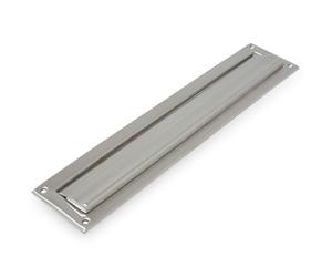 Amig - Passe-Lettres en Acier INOX Argent Mod. 2 - Volet pour Murs ou Portes - Réceptacle à Courrier - Capot en Acier Inoxydable - 342 x 73 mm - Ouverture: 312 x 43 mm - Couleur Argent
