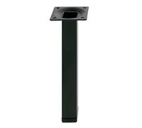 Amig - Pied carré pour Meuble | Mod. 3 | 25 x 25 x 350 mm | avec vis de réglage | Vissable par 4 Points | Résiste jusqu'à 15 kg/Pied | Acier Noir