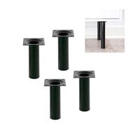Amig Pied de Meuble, de Table, de canapé, Rond, diamètre 30 mm, Hauteur 350 mm, Noir, Blanc ou Argent (Noir)