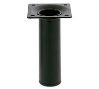Amig - Pied Rond pour Meuble - 30X100 cm - Acier - pour Tables Basses, Tables de Nuit, Commodes... - Embout Anti-Rayures - Résistant - Noir - Visserie Incluse