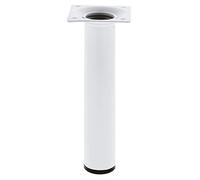 Amig - Pied Rond pour Meuble - 30X250 cm - Acier - pour Tables Basses, Tables de Nuit, Commodes... - Embout Anti-Rayures - Résistant - Argent - Visserie Incluse