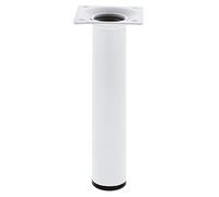 Amig - Pied Rond pour Meuble - 30X300 cm - Acier - pour Tables Basses, Tables de Nuit, Commodes... - Embout Anti-Rayures - Résistant - Noir - Visserie Incluse