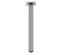 Amig - Pied Rond pour Meuble - 30X600 cm - Acier - pour Tables de Cuisine, Salle à Manger et Bureau - Embout Anti-Rayures - Résistant - Blanc - Visserie Incluse