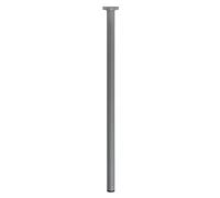 Amig - Pied Rond pour Meuble - 30X700 cm - Acier - pour Tables de Cuisine, Salle à Manger et Bureau - Embout Anti-Rayures - Résistant - Argent - Visserie Incluse