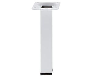 Amig - Pieds carrés pour Meubles | Mod. 3 | 25 x 25 x 200 mm | avec vis de réglage | Vissable par 4 Points | Résiste jusqu'à 15 Kg/Pied | Acier Blanc