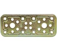 Amig - Plaque Union Perforée | 120 x 50 x 2,2 mm | Fixation de Structures en Bois | Pour les joints, les épissures et les réparations pilier-poutre | Acier zingué